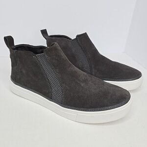 TOMS Women's Bryce High Sneakers Grey Suede/Faux Fu Shoes Size 9 Ankle‎ 10017452